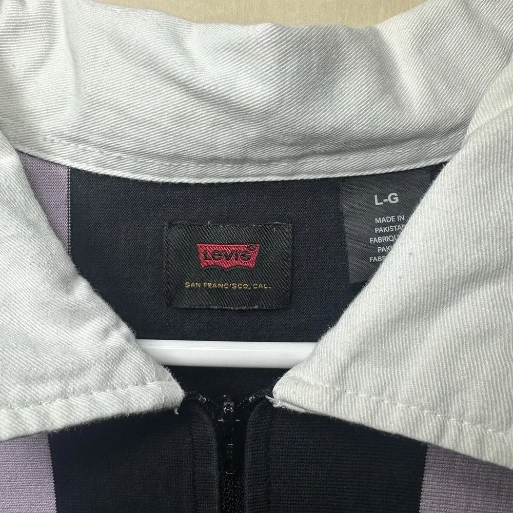 Levis Skate‎ Rugby Long Sleeve Polo Shirt Black Large unique